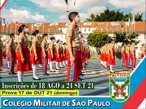 Colégio Militar de São Paulo abre inscrições para processo seletivo 2021