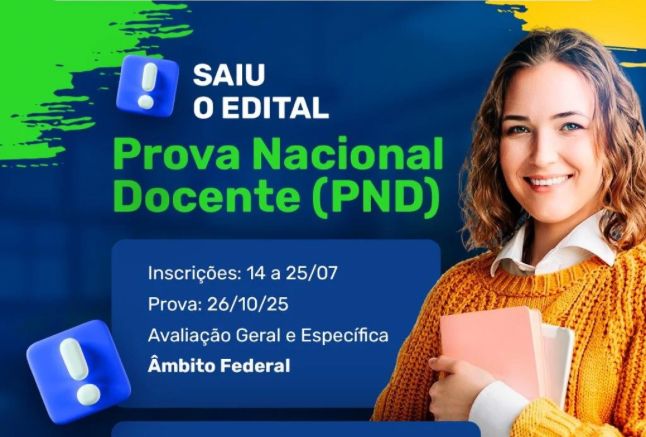 Prova Nacional Docente (PND) Inscrições abertas até 25/07